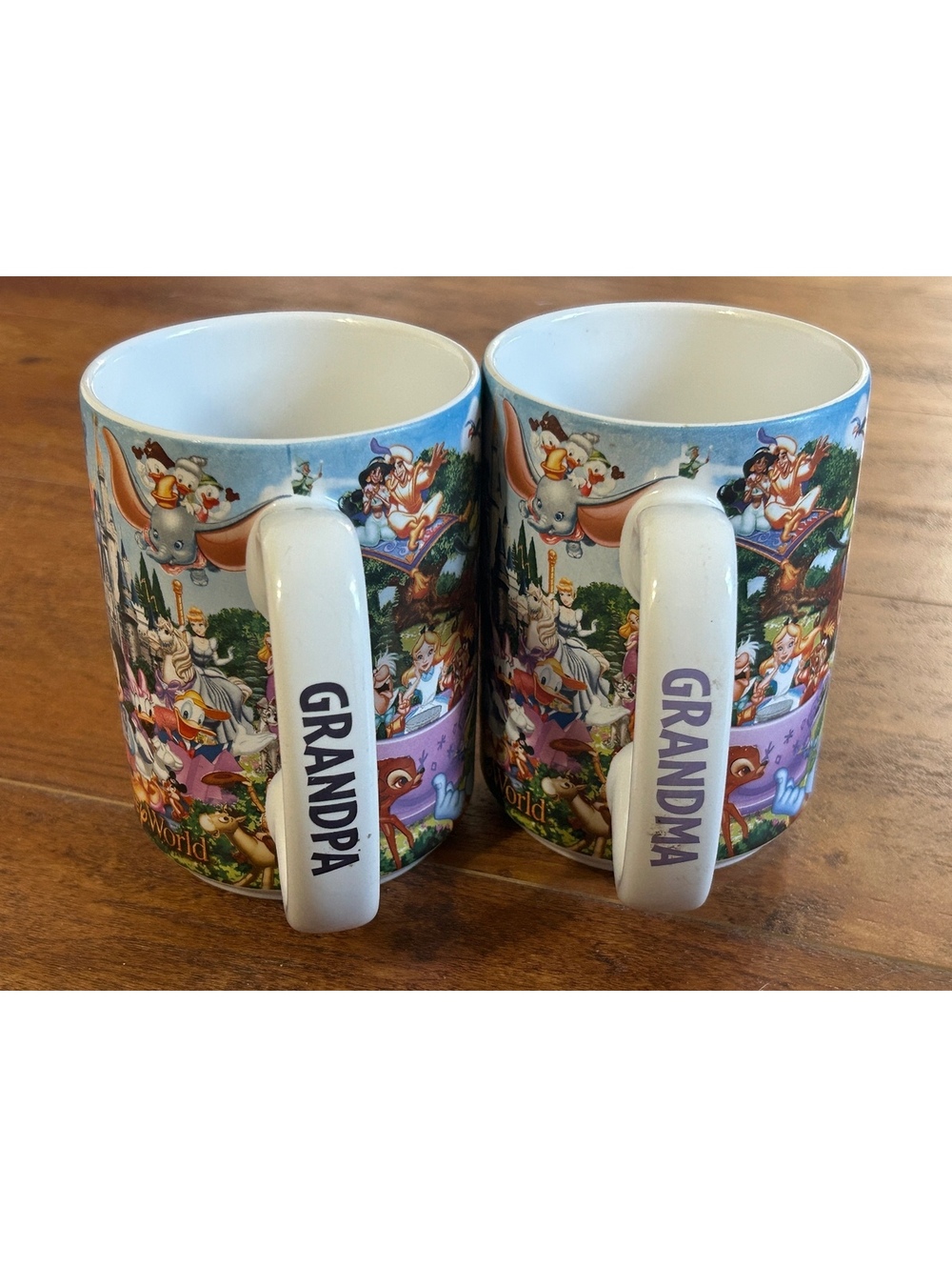 Disney Pixar Walt Disney World Grandpa and Grandma Coffee Mugs Set